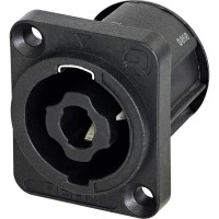 REAN RLS4MPZ 4-Pole speakON Panel Mount Connector, 3/16" Flat Tabs 4pcs/Pack